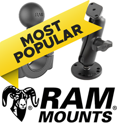 Ram Mount RAM-B-247U-2 UNPK CLAMP Base W//Ball 2 MAX Width